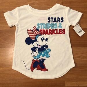 Disney Junior  Minnie Mouse Stars, Stripes & Sparkles Girls T-Shirt 2T